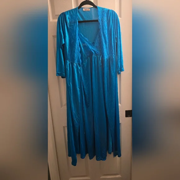 Vintage Gilead dress lingerie and robe, blue. Size xs-s - Picture 2 of 14